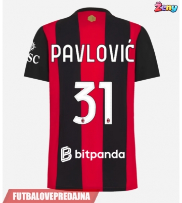 Lacne Ženy Futbalové dres AC Milan Strahinja Pavlovic #31 2026-27 Krátky Rukáv - Domáci